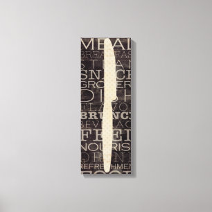 Toile Couteau de cuisine avec des mots