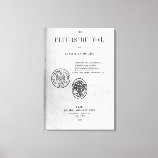 Toile Couverture avant, première édition de 'Les Fleurs (Recto)