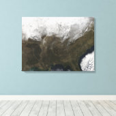 Toile Couverture de neige sur les Etats-Unis (Insitu (Plancher de Bois))