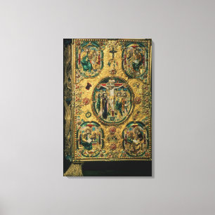 Toile Couverture d'évangile, or avec le repousse