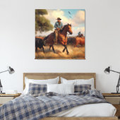 Toile Cow-boy sur cheval bai (Insitu(Chambre))