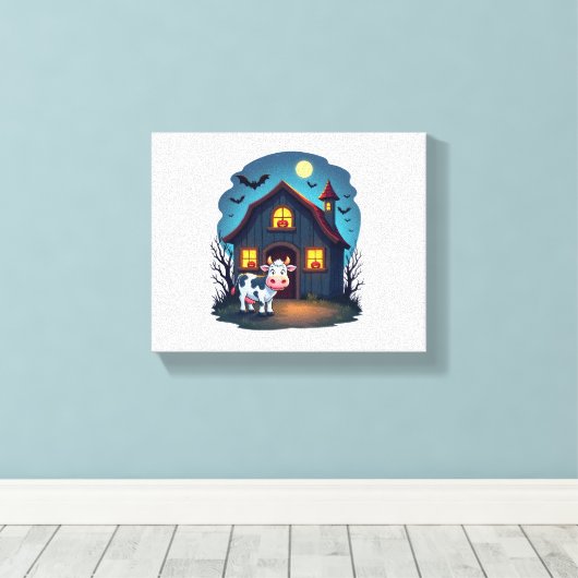 Toile Cow & Haunted Barn (Insitu (Plancher de Bois))
