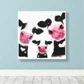 Toile CoW PRiNT, Poster de animal, ' THe NoSeY CoWS ' (Insitu (Plancher de Bois))