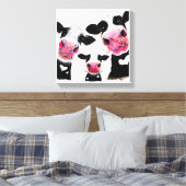Toile CoW PRiNT, Poster de animal, ' THe NoSeY CoWS ' (Insitu(Chambre))