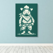 Toile cowboy capybara (Insitu (Plancher de Bois))