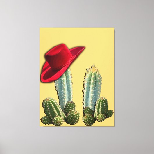 Toile Cowboy Casquette et Cactus (Recto)