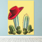 Toile Cowboy Casquette et Cactus (Insitu (Plancher de Bois))