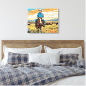 Toile Cowboy Cattle Rancher Boy's Bedroom Art graphique (Insitu(Chambre))