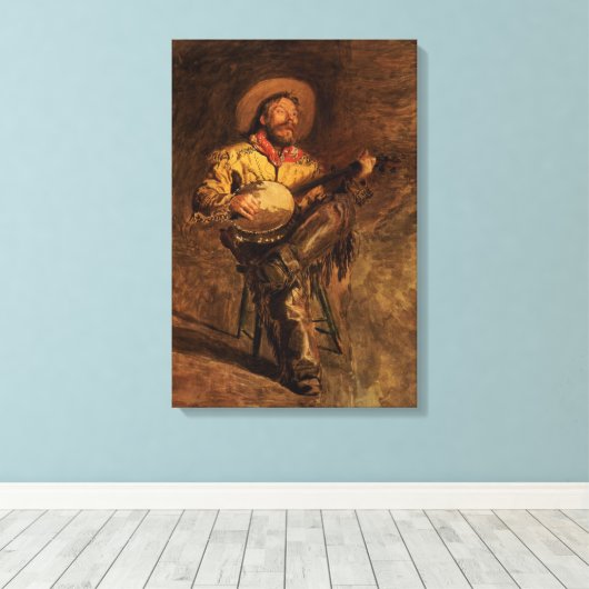 Toile Cowboy chantant vintage par Thomas Eakins (Insitu (Plancher de Bois))
