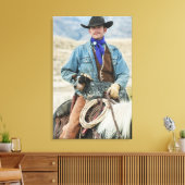 Toile Cowboy et chien à cheval (Insitu(Salon))