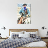 Toile Cowboy et chien à cheval (Insitu(Chambre))