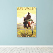 Toile Cowboy & Horse - Sun Valley, Idaho (Insitu (Plancher de Bois))