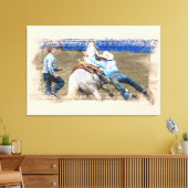 Toile *~* Cowboy Horse Western AR22 Rodeo Vintage (Insitu(Salon))