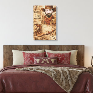 Toile Cowboy recherché personnalisé de l'Ouest sauvage