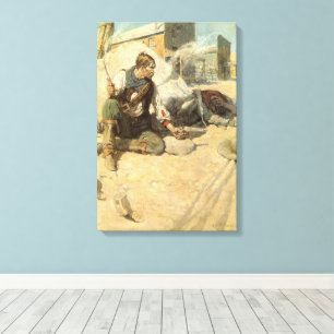 Toile Cowboys Western Vintage, Hopalong par NC Wyeth