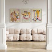 Toile Cowgirl Hat Wall Art Canvas