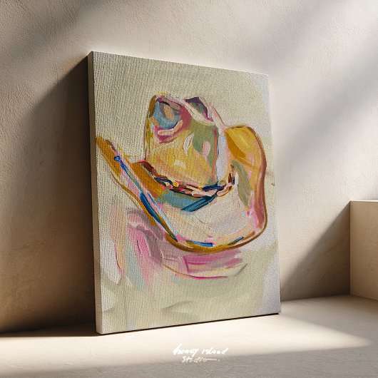 Toile Cowgirl Hat Wall Art Canvas