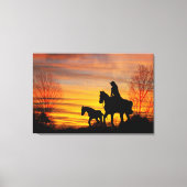 Toile Cowgirl Sunset Horse Ride Canvas Imprimer (Recto)