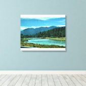 Toile Cowlitz River, Randle, Washington (Insitu (Plancher de Bois))