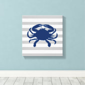 Toile Crabe bleu marine gris et rayures blanches (Insitu (Plancher de Bois))
