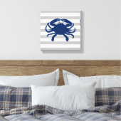 Toile Crabe bleu marine gris et rayures blanches (Insitu(Chambre))