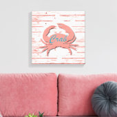 Toile Crabe nautique rustique sur la copie patinée en (Insitu(Salon))