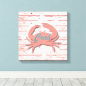 Toile Crabe nautique rustique sur la copie patinée en (Insitu (Plancher de Bois))