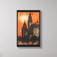 Cracovie Pologne - Poster de voyage polonais Vinta