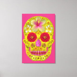 Toile Crâne à fleurs 8