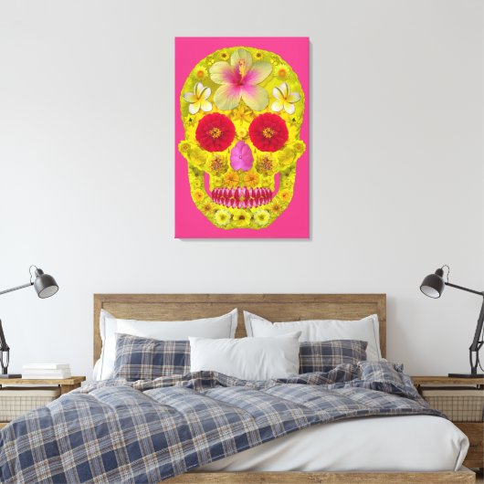 Toile Crâne à fleurs 8 (Insitu(Chambre))