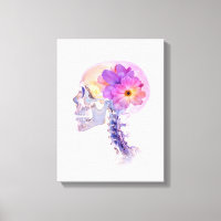Crâne à fleurs violettes