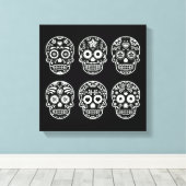 Toile Crâne à sucre noir et blanc (Insitu (Plancher de Bois))