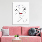Toile Crâne Alien Fille Mignonne Os Croisés (Insitu(Salon))