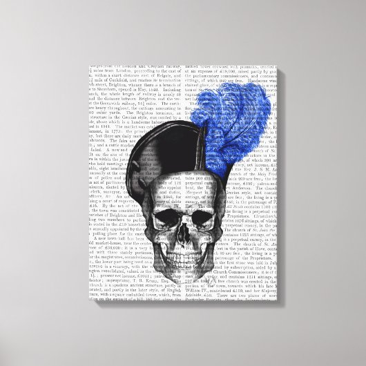 Toile Crâne avec Casquette bleu (Recto)