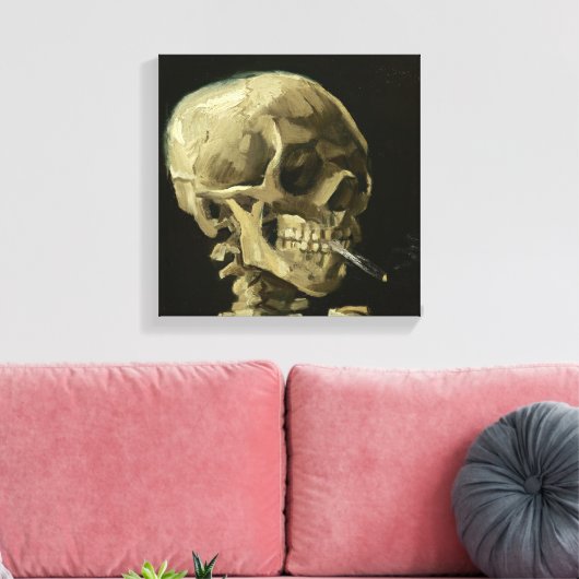 Toile Crâne avec cigarette par Van Gogh Wrapped Canvas (Insitu(Salon))
