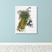 Toile Crâne avec tête de plume (Insitu (Plancher de Bois))