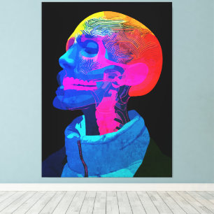 Toile Crâne Cyber – Art d'anatomie futuriste