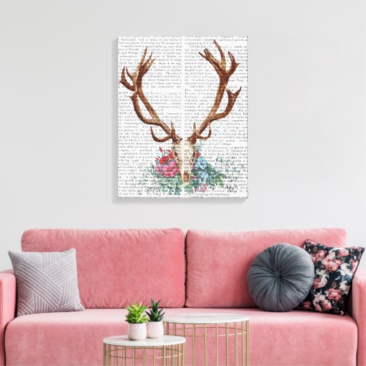 Toile Crâne de cerf aux fleurs (Insitu(Salon))