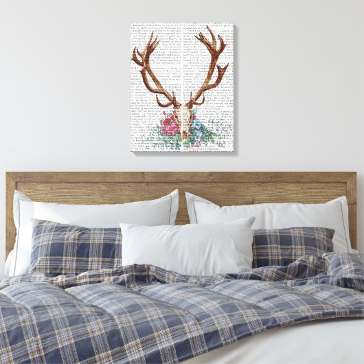 Toile Crâne de cerf aux fleurs (Insitu(Chambre))