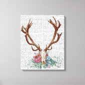 Toile Crâne de cerf aux fleurs (Recto)