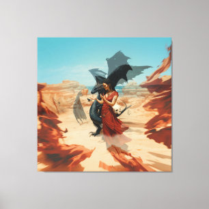 Toile Crâne de dragon Abstrait Occulte Cuisine foncée AI