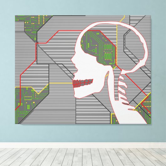 Toile crâne de logique gris (Insitu (Plancher de Bois))