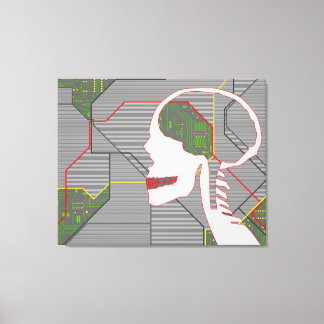 Toile crâne de logique gris