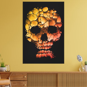 Toile Crâne de pierre – Unique art gothique inspiré des