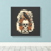 Toile Crâne d'Halloween (Insitu (Plancher de Bois))