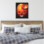Toile Crâne d'Halloween et Citrouille (Insitu(Chambre))