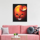 Toile Crâne d'Halloween et Citrouille (Insitu(Salon))
