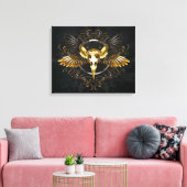 Toile Crâne d'oiseaux dorés sur arrière - plan noir (Insitu(Salon))