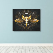 Toile Crâne d'oiseaux dorés sur arrière - plan noir (Insitu (Plancher de Bois))