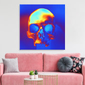 Toile Crâne en bleu et or (Insitu(Salon))